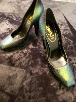 saint laurent snake heels