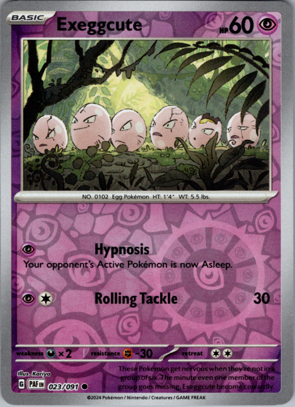 Pokemon - Exeggcute - 023/091 - Reverse Holo - Paldean Fates - NM/M - NEW
