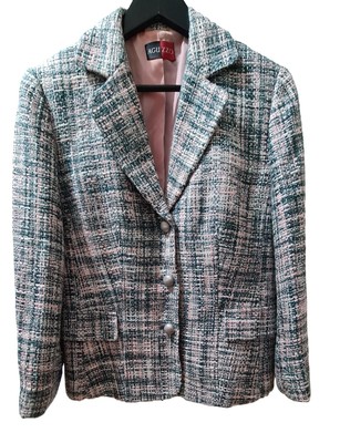 Vintage Blaser Bouclé Tweed in Rosé (Größe 40)