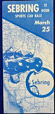 Vintage 1961 Sebring 12 Hour Car Race Ticket Order Brochure Map Photos Florida