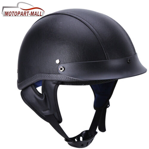 Lightest Motorcycle DOT Half Helmet German Helmet Cap For Harley Cruiser Chopper - Picture 1 of 20