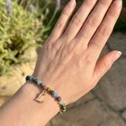 Natural Stone Beaded Bracelet for Women – Handmade Stretch Bracelet with Gift Bo
