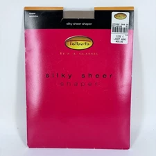 Talbots Womens Pantyhose Soft Brown Size C Silky Sheer Control Top Sandal Toe