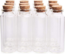 40Ml Potion Bottles,Glass Bottles with Cork Stopper,12 Pack  Crystal Clear,Spel