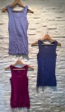 EUC Women's FELINA Ribbed Long Layering Tank Top Sleeveless Stretch S