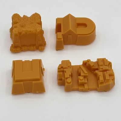 Vtg 1981 Dark Tower Game Pieces Orange Yellow Plastic Buildings Parts Lot of 4