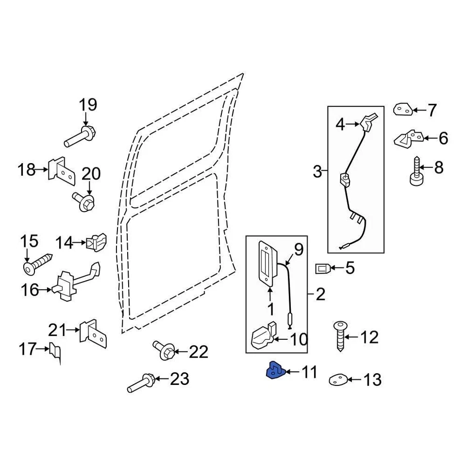 For Ford E-350 Super Duty 99-14 Ford Center Rear Door Lock Striker Plate - Image 4 of 4