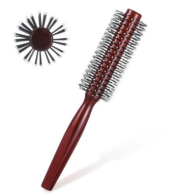 Small Round Hair Brush For Blow Dry Styling Curling Heat Resistant Travel Size