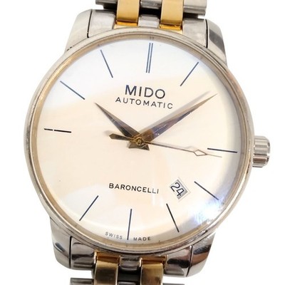 MIDO Baroncelli Automatic Men's Watch Silver Gold 40mm Used