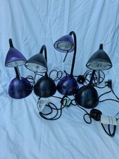 used adjustable small desk lamp with purple or grey base