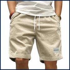 Vintage Cargo Shorts Men's Summer Trendy Retro Corduroy Short Pants Men's Casual