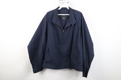 Vintage 70s Streetwear Mens 48 Distressed Blank Zip Cafe Racer Bomber Jacket USA