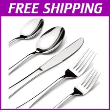 Elegant 60-Piece Flatware Set with Gift Box, Dishwasher Safe