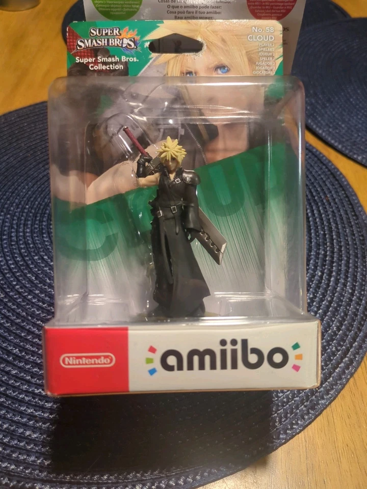 Conjunto de bonecos Amiibo Cloud Player 1 2 Super Smash Brothers NIntendo Switch FF VII - Imagem 3 de 4
