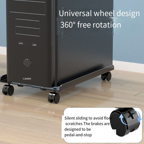 Adjustable Computer Tower Stand Telescopic Steel PC Tower Stand Home - 第 9/12 張圖片