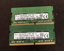 Lot of 2 -- 8GB (2x4GB) SK Hynix 1Rx8 DDR4 PC4-2133P Laptop Memory RAM