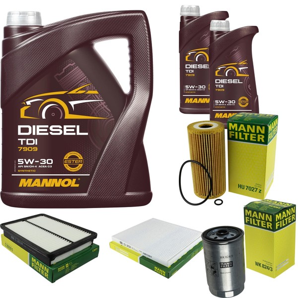 Inspektionspaket 7L Mannol Diesel TDI 5W-30 FüR KIA Sorento II 2.2 Crdi 4WD 2.0-image