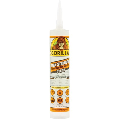 #ad Gorilla 9 Oz. Clear Max Strength Construction Adhesive 8212302 Pack of 12 $201.11