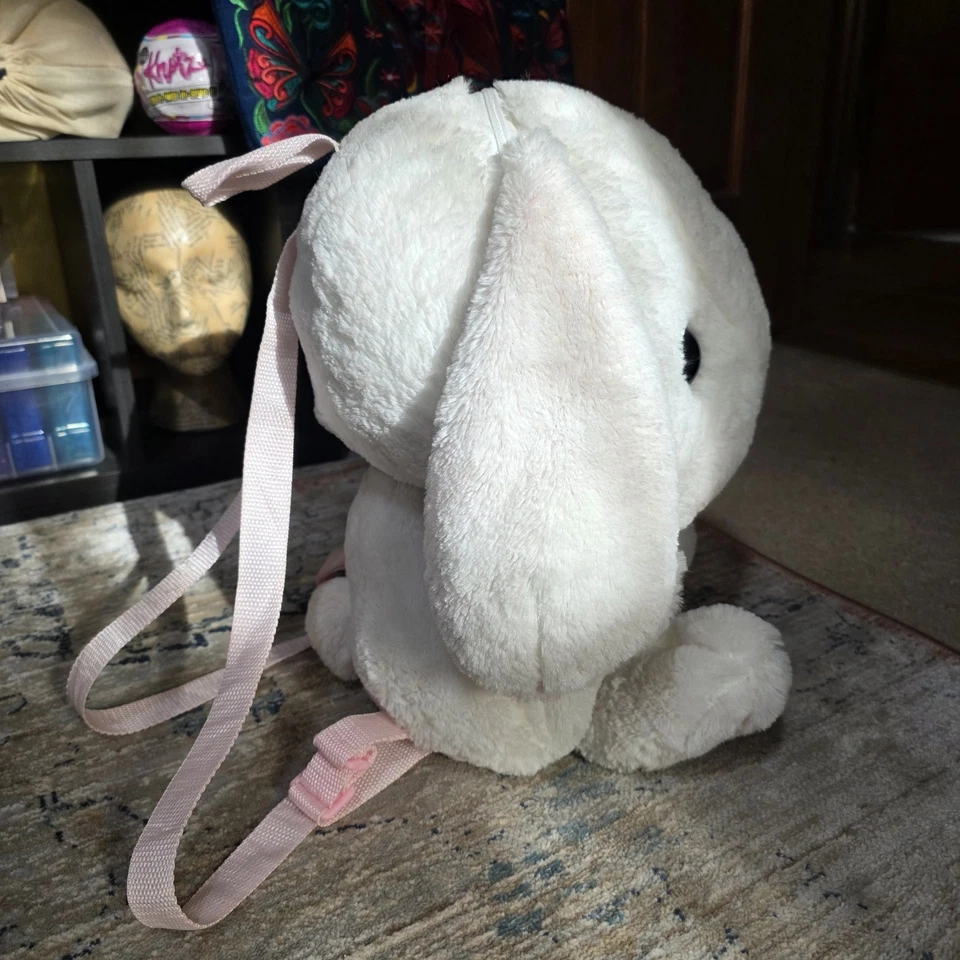 White Bunny Backpack Plush 16" with 2 pockets - Image 2 of 4