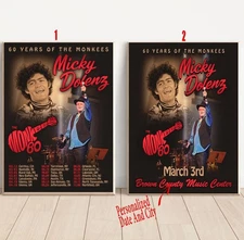 Custom Micky Dolenz - 60 Years of The Monkees Tour 2026 Poster