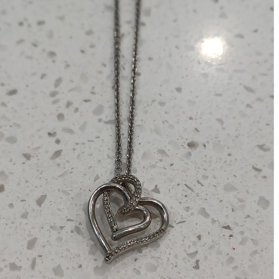 Hallmark Diamonds Heart Necklace 1 15 ct tw Sterling Silver - Image 2 of 4