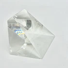 Steuben Signed Faceted Crystal Paperweight Abstract Geometric Prism Sculpture
