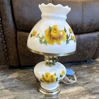 Vintage “ Gone with the wind”  glass hurricane milk glass lamp