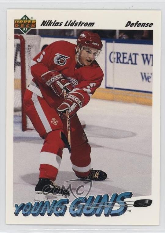 1991 Upper Deck Young Guns UD Logo Hologram Nicklas Lidstrom Rookie RC HOF 1n7a