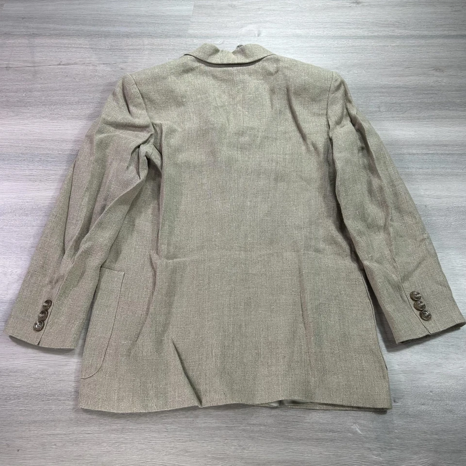 NUEVO J. Peterman Blazer de Lino para Hombres 40 Beige Muesca 3 Botones Clásico Abrigo Deportivo Foto 2 de 4