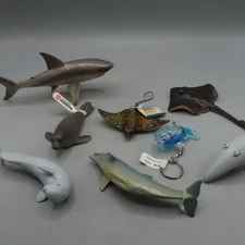 Safari Ltd. Mini Realistic 3" Rubber Sea Animal Figures Lot Of 8 shark Sting Ray