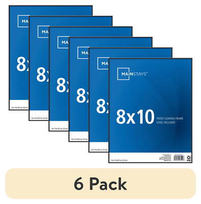 (6 pack)  8x10 Front Loading Basic Tabletop Picture Frame, Black