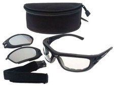 Guard Dogs G100 Safety Glasses/Goggle Kit Black Frame Clear, Gray Lenses