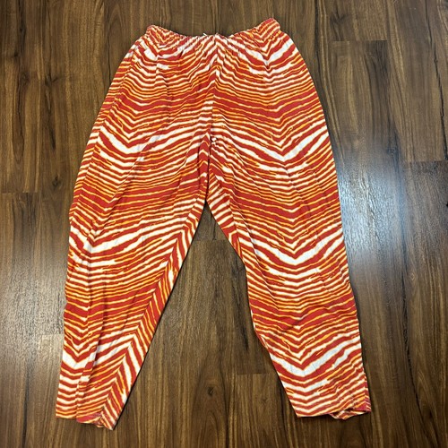 Vintage 90s Kansas City Chiefs NFL Zubaz Red Yellow Striped Pants Size Large