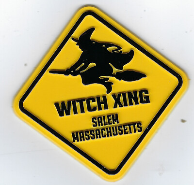 SALEM  MASSACHUSETTS WITCH XING   SOUVENIR FRIDGE MAGNET