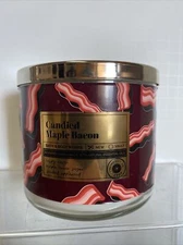 Bath And & Body Works CANDIED MAPLE BACON Scented Large 3 Wick Candle 14.5oz