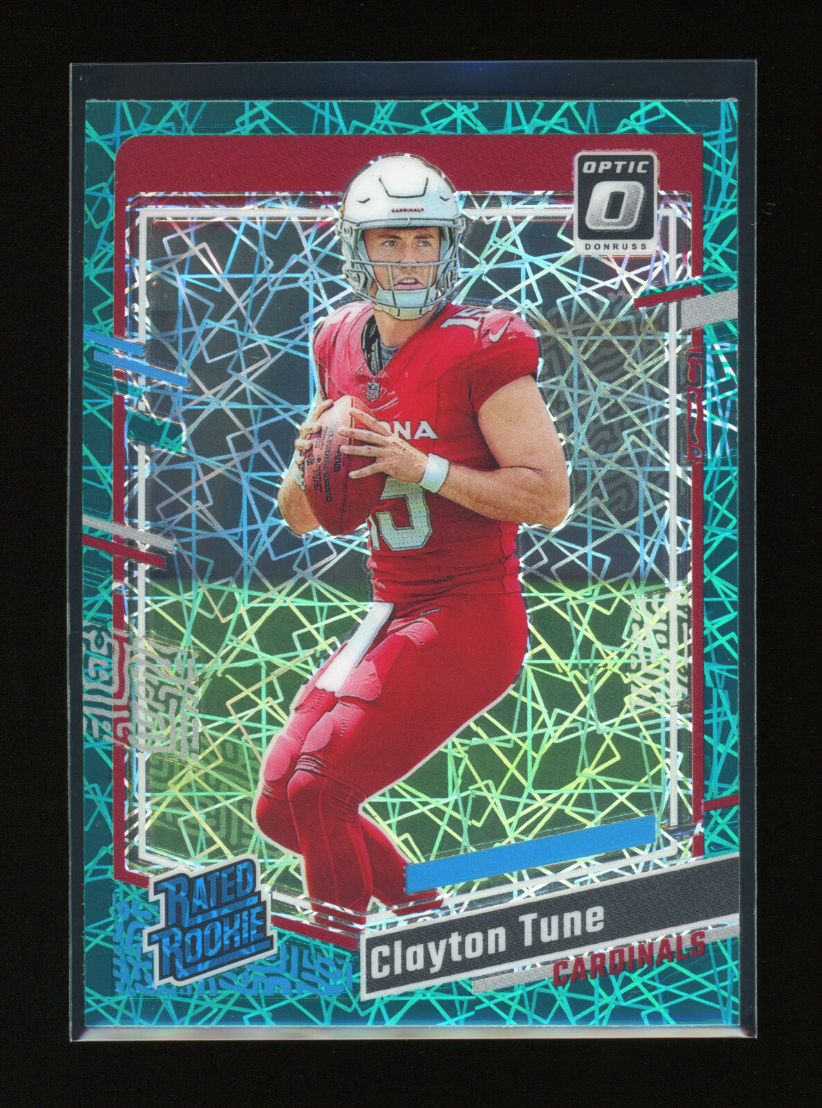 2023 Panini Optic CLAYTON TUNE 202 Rated Rookie TEAL VELOCITY Prizm SSP Case Hit