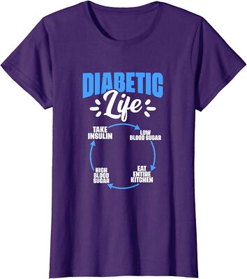 Diabetic Life Diabetes Warrior Diabetes Awareness Ladies' Crewneck T-Shirt