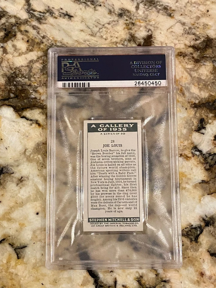 1936 MITCHELL & SON #28 JOE LOUIS ROOKIE PSA 8 CENTERED GALLERY OF 1935 HIGH END - Image 2 of 2