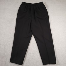 Vtg Alfred Dunner Pull On Pants Women's 12 Black Classic High Rise Straight USA