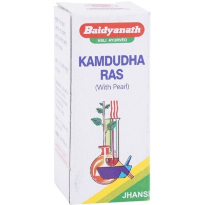 Baidyanath Kamdudha Ras (Moti Yukta) (25 tablets x 4 Pack) Ayurveda SHIPING FREE
