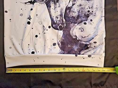 Unisex Hoodie Sweatshirt Unicorn Print Pullover Splatter Butterfly Design L/XL - Picture 11 of 12