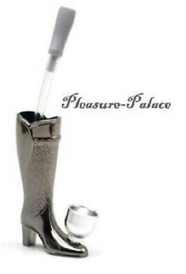 Metallic Pewter COWBOY BOOT Shaped Tobacco Smoking Pipe & FREE Silver Screens