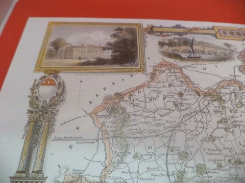 guildford etc SURREY new art print repro ANTIQUE COUNTY MAP thomas moule 1800s - Picture 2 of 2