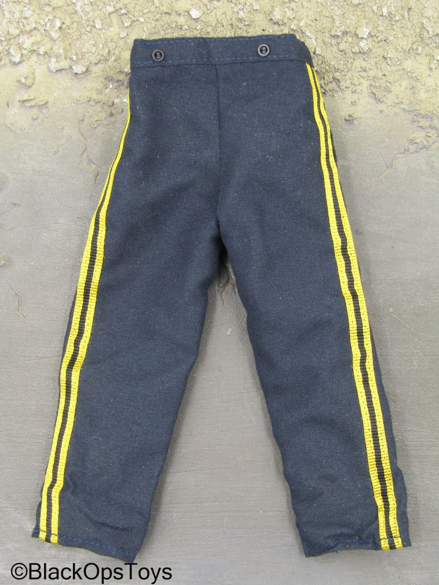 Blue pants with yellow stripe clearance
