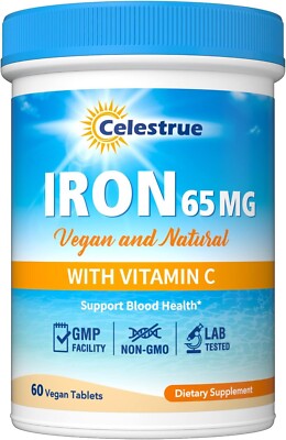 Iron Supplement, 65 Mg Carbonyl Iron & 250 Mg Vitamin C, Stomach Friendly Iron P