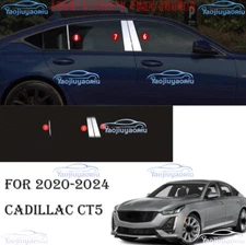 Matte silver Pillar Post Cover Door Trim For 2020-2024 Cadillac CT5 6pcs