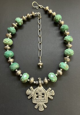 Gates of Paradise Morrocan Berber Tuareg pendant with vintage Turquoise Necklace