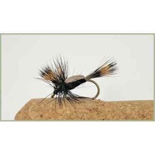 Humpy Trout Flies, 6 x Black Humpies Size 10, River Fishing Flies, Spring