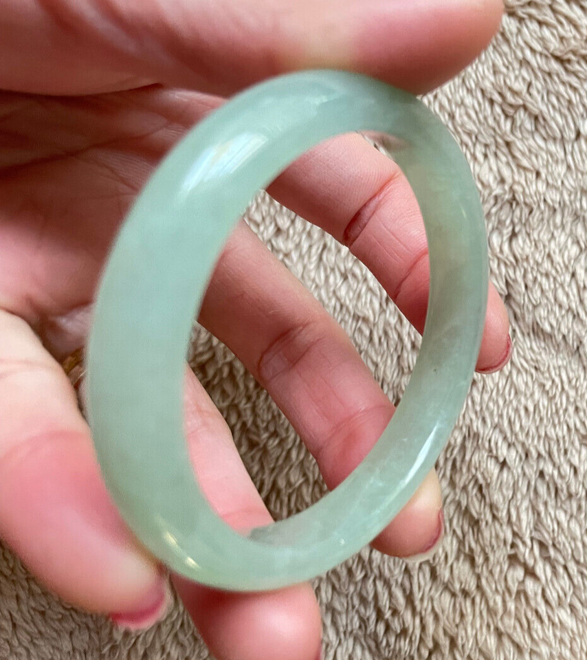 Transluent Yight Jadeite Jade Translucent Bangle/Bracelet Light Green 54mm | eBay