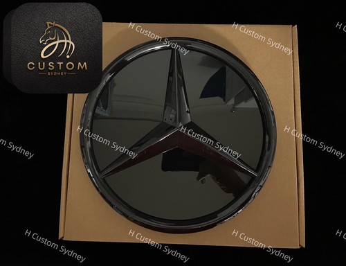 Mercedes All Black 3D Front Grill Badge For C,E,GLA, CLASS W205 W212 And More